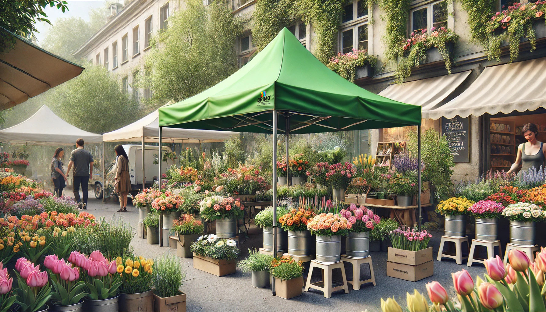 Zelt zum Verkauf von Blumen